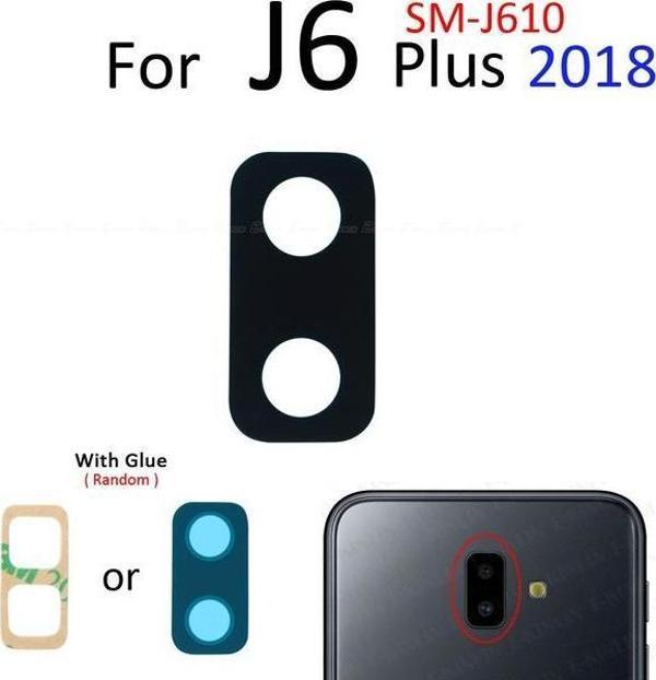 Tkgz Samsung Galaxy J6 PLUS Arka Kamera Camı Lens Yapışkanlı - Image 1