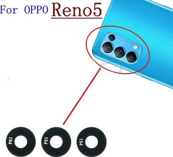 Tkgz OPPO RENO 5 Arka Kamera Camı Lens Yapışkanlı - Image 1
