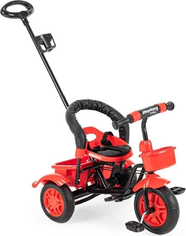Moonybaby Ebebeyn Kontrollü Ses Yapmayan Üç Tekerlekli Çocuk Bisikleti Kırmızı - Image 1