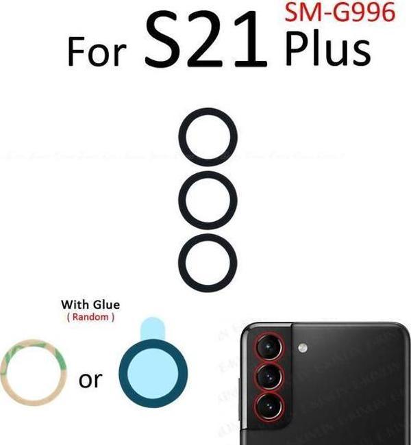 Tkgz Samsung Galaxy S21 PLUS Arka Kamera Camı Lens Yapışkanlı - Image 1