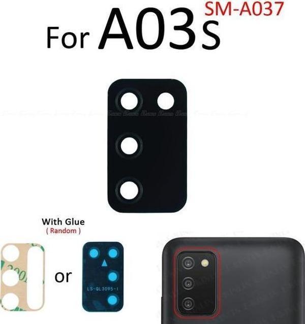 Tkgz Samsung Galaxy A03S (4G) Arka Kamera Camı Lens Yapışkanlı - Image 1