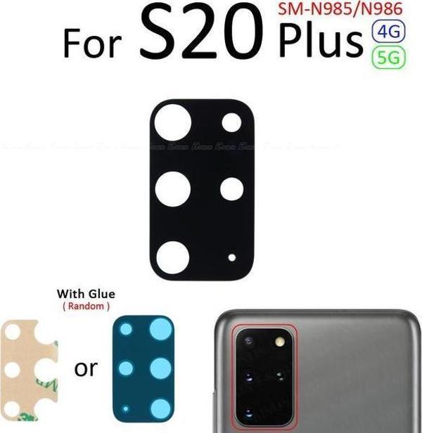 Tkgz Samsung Galaxy S20 PLUS Arka Kamera Camı Lens Yapışkanlı - Image 1