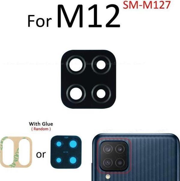 Tkgz Samsung Galaxy M12 Arka Kamera Camı Lens Yapışkanlı - Image 1