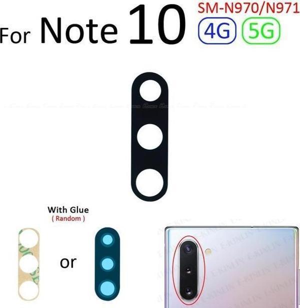 Tkgz Samsung Galaxy NOTE 10 Arka Kamera Camı Lens Yapışkanlı - Image 1