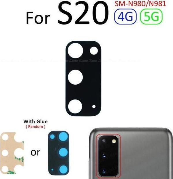 Tkgz Samsung Galaxy S20 Arka Kamera Camı Lens Yapışkanlı - Image 1