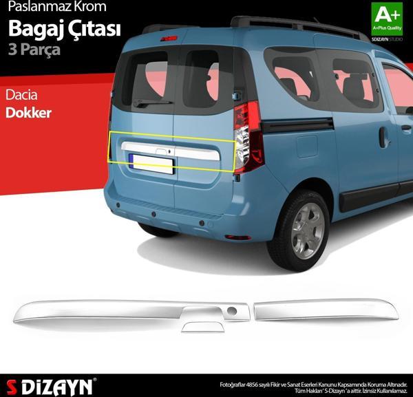 S-Dizayn Dacia Dokker Krom Bagaj Çıtası 3 Prç. 2012 Üzeri - Image 1