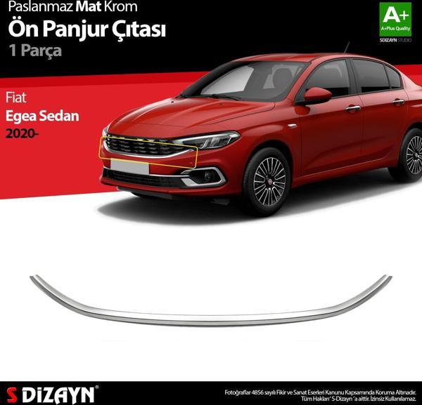 S-Dizayn Fiat Egea Sedan Krom Ön Panjur Çıtası 2020 Üzeri Mat Krom - Image 1