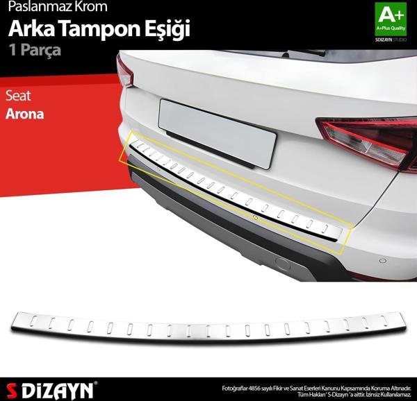 S-Dizayn Seat Arona Krom Arka Tampon Eşiği 2017 Üzeri - Image 1