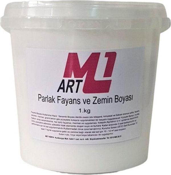 M1 Art Parlak Fayans Ve Zemin Boyası 1.Kg Solvent Bazlı - Image 1