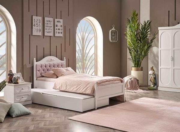 Karyola-komodin Yavru Karyola Urlu PARİS 90445 Model Kayın Torna Kalite El yapım - Image 1
