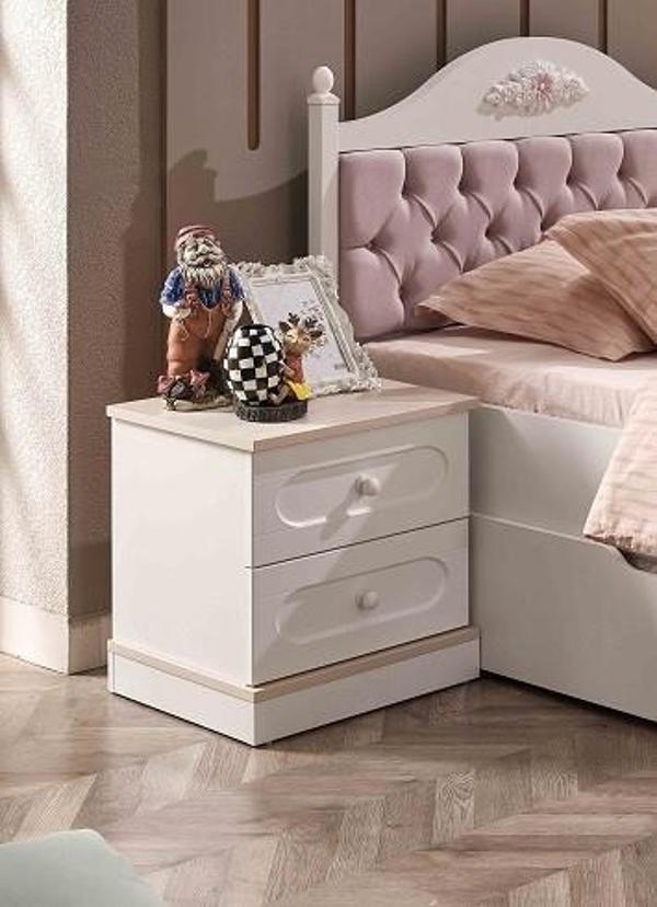 Komodin Urlu Model 90446 PARİS 2 Çekmeceli Beyaz Renk Kutuda Sevk El Yapım - Image 1