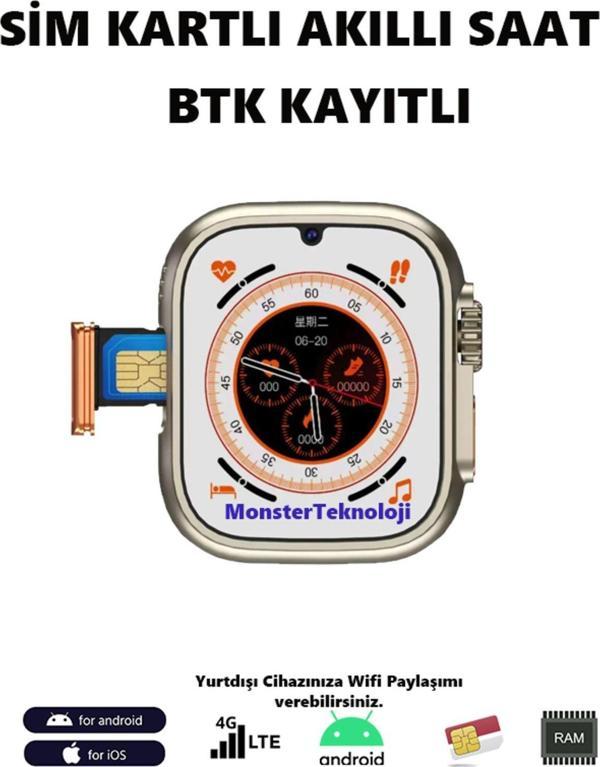 Qifit Watch S8 Ultra Sim Kartlı 4G 1Gb Ram 16Gb Hafıza 8.1 Android App Yükleme Btk Kayıtlı 24Ay Garanti - Image 1