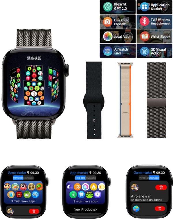 Qifit Watch 10 Series Hk10 Pro Max Akıllı Saat Amoled 2.02 Yapay Zeka Gerçek  Kasa Tasarımı Yapay Zeka Ai - Image 1