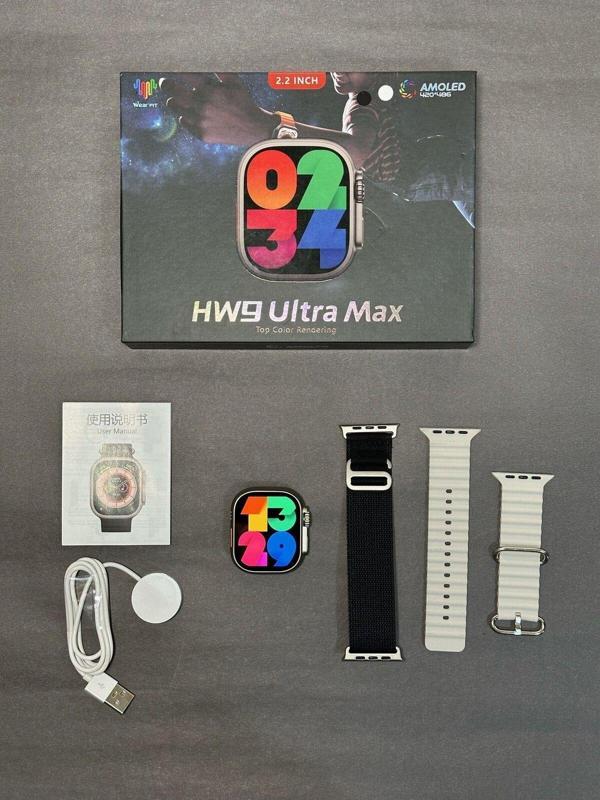 Qifit Watch 8 Ultra 49Mm Hw 9 Ultra Max Nfc Amoled Ekran 2.2" Kordon Hediyeli Akıllı Saat - Image 1