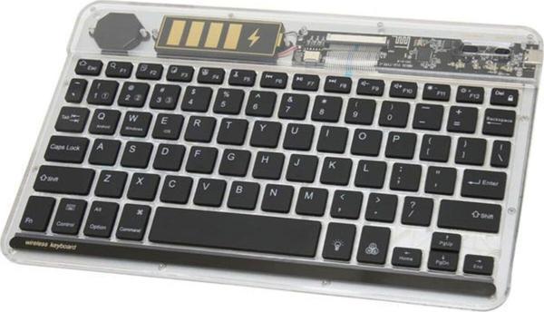 Ultratekno Zr612 Taşınabilir Ultra İnce İpad Tablet Laptop Uyumlu Rgb Işıklı Şeffaf Bluetooth Klavye - Image 1