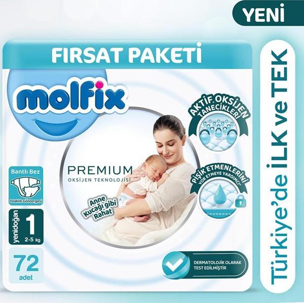Molfix Premium Fırsat Paketi 1 Beden 72 Adet - Image 1