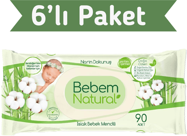 Bebem Natural Islak Havlu Mendil 90x6 540 Yaprak - Image 1