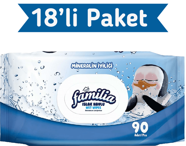 Familia Mineralin İyiliği Islak Havlu Mendil 90x18 1620 Yaprak - Image 1