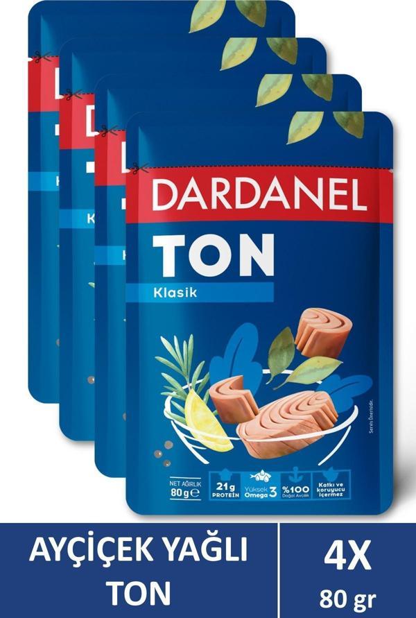Dardanel Ayçiçek Yağlı Ton Balığı Poşet 80 gr x 4 Adet - Image 1