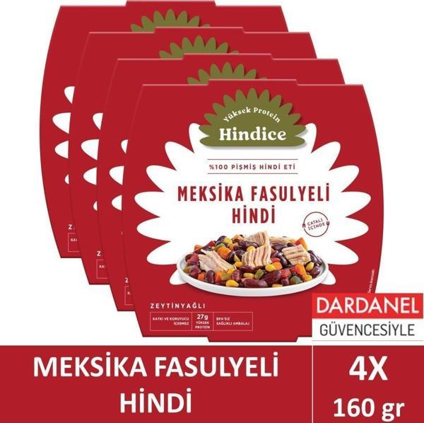 Hindice Aç Ye Hazır Yemek Meksika Fasulyeli Hindi 160 gr x4 Adet - Image 1