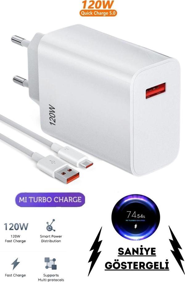 Abbruch 120W Mi Turbo Hızlı Şarj Uyumlu Saniye Göstergeli Typec Hızlı Şarj Cihazı - Image 1