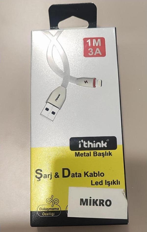 İTHİNK KABLO ŞARJ&DATA MİCRO LED IŞIKLI - Image 1