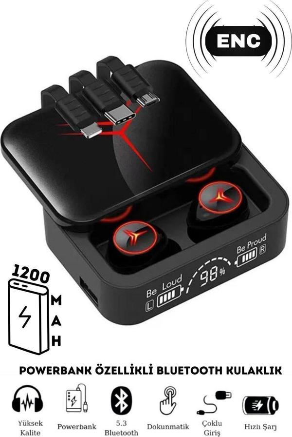 Favors M88 Plus Enc Ve Powerbank Özellikli Kablosuz Dokunmatik Kulakiçi Bluetooth Kulaklık - Image 1