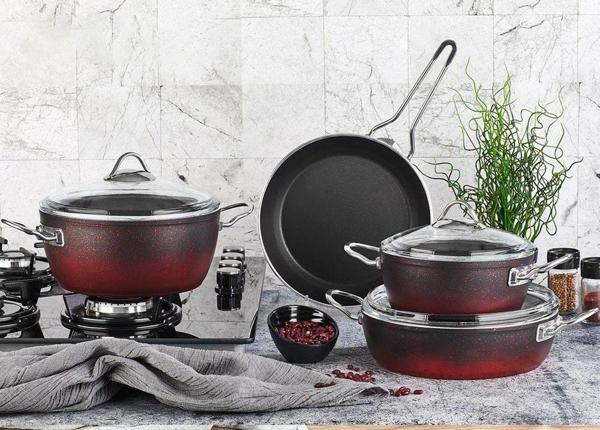 Kahramanlar Fiesta Red-Black 7 Parça Granit Tencere Seti - Image 1