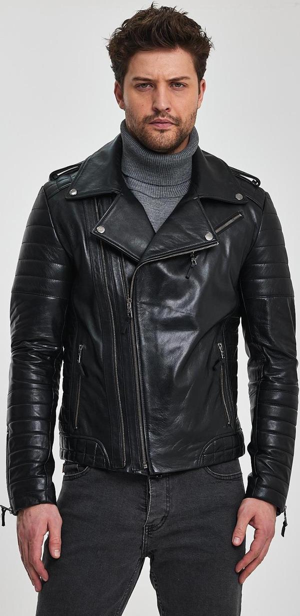 Roberto Siyah Deri Mont - Image 1