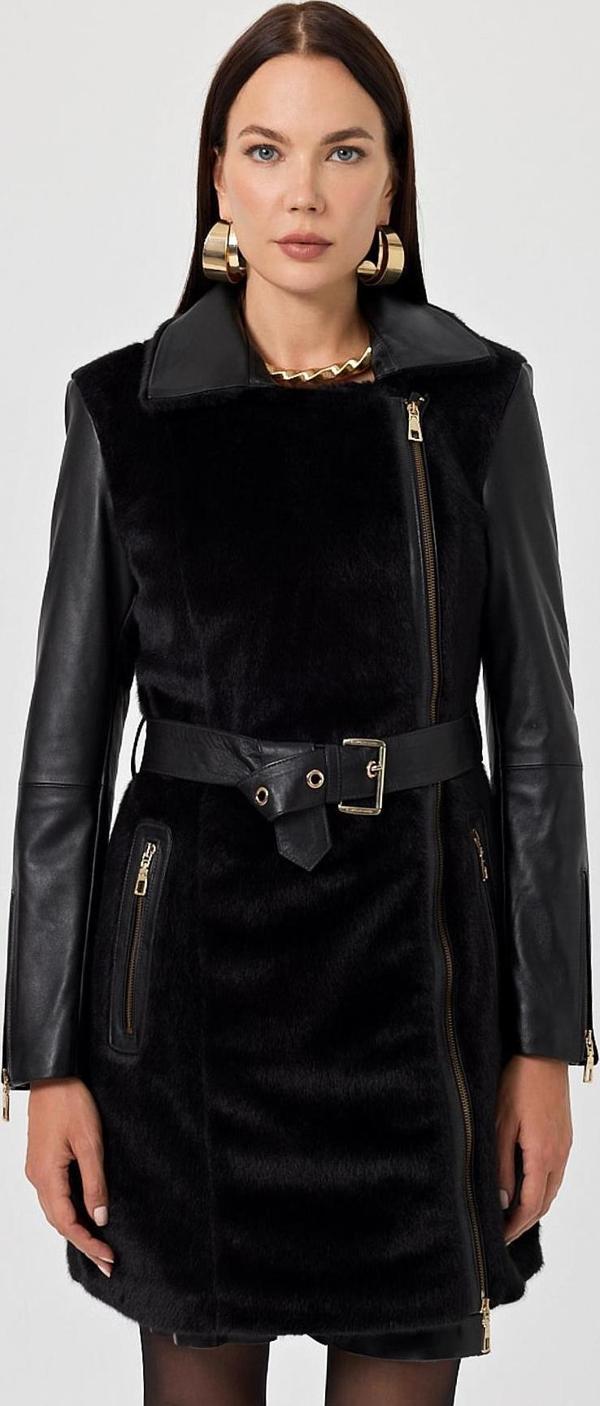 Tayla Siyah Deri Mont - Image 1