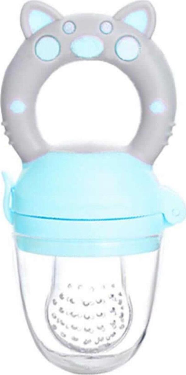 Agubugu Baby Figürlü Ve Kapaklı Meyve Emziği - Mavi - Image 1