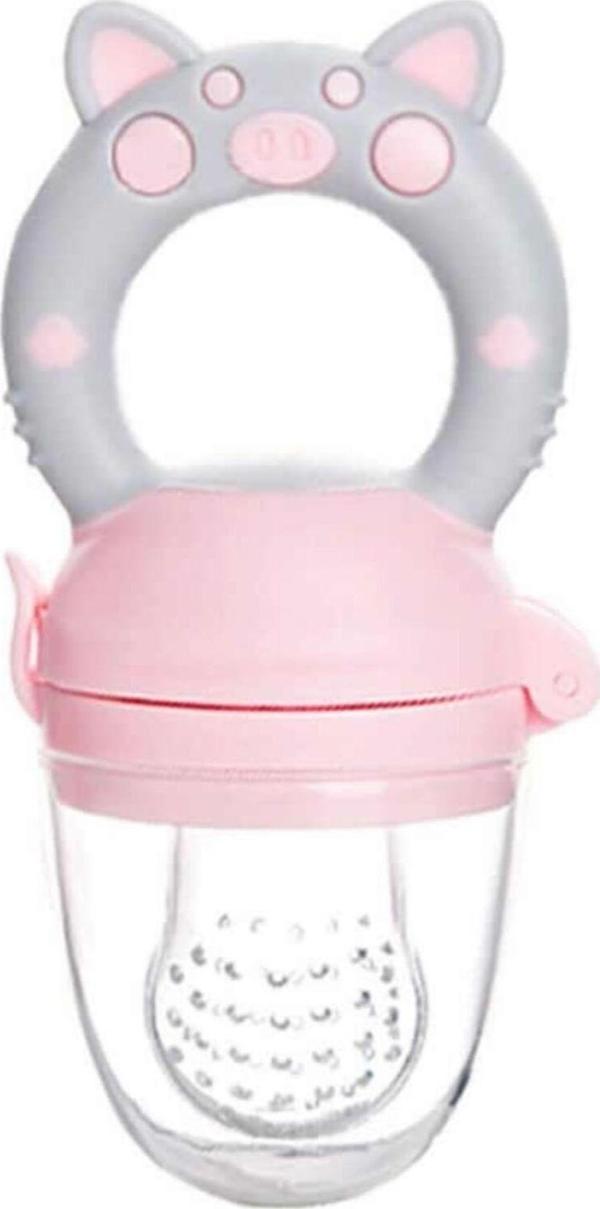 Agubugu Baby Pembe Figürlü Ve Kapaklı Meyve Emziği - Image 1