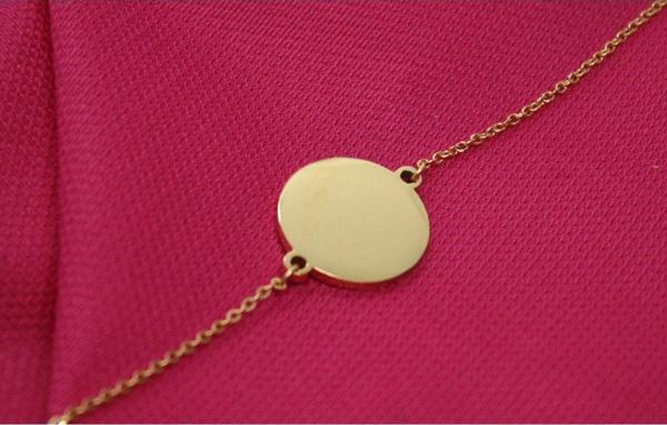 Behiye - Yuvarlak Plakalı Bileklik - Gold - Image 1