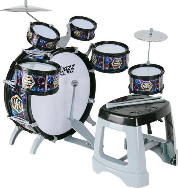 Rennes RKD-08BK 2-5 Yaş Çocuklar İçin Oyuncak Bateri Seti Eğitici Müzik Aleti Siyah - Image 1