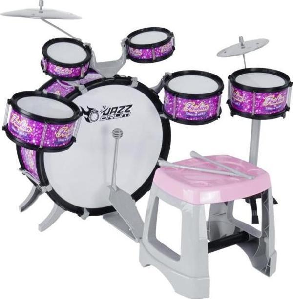 Rennes RKD-08PK 2-5 Yaş Çocuklar İçin Oyuncak Bateri Seti Eğitici Müzik Aleti Pembe - Image 1