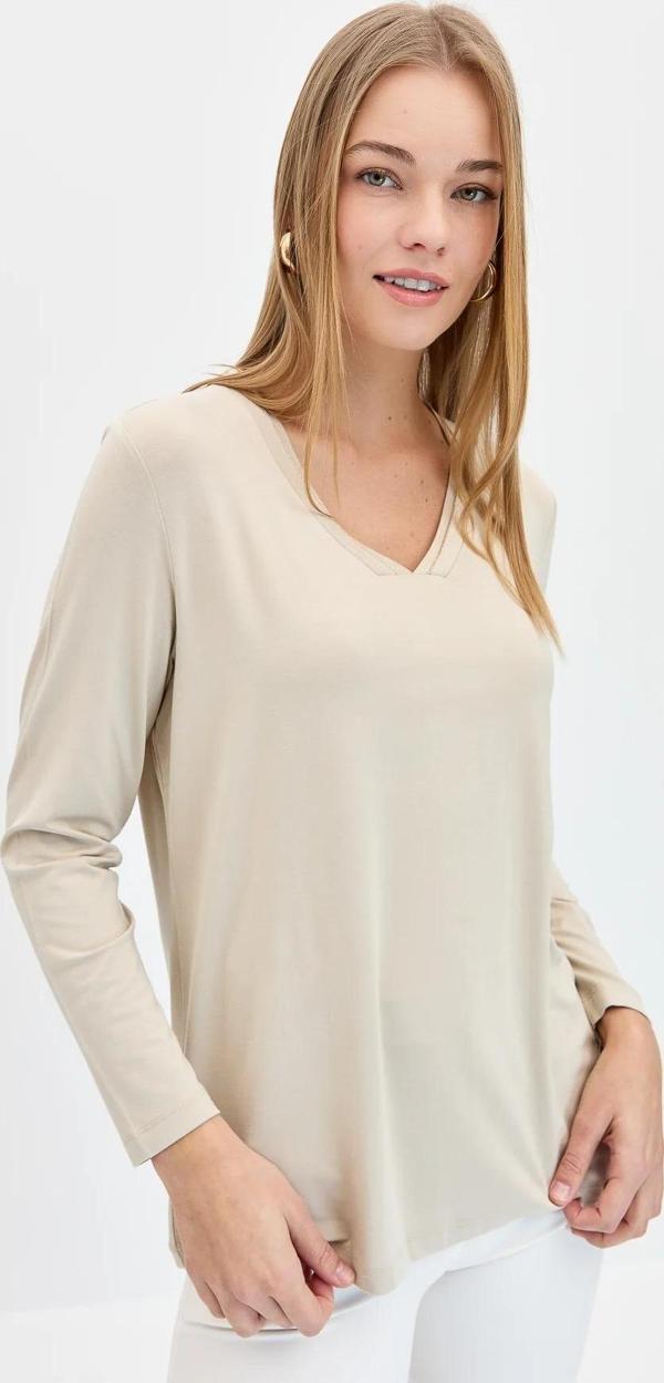 Desen Triko Kadın Uzun Kollu Bluz - Image 1