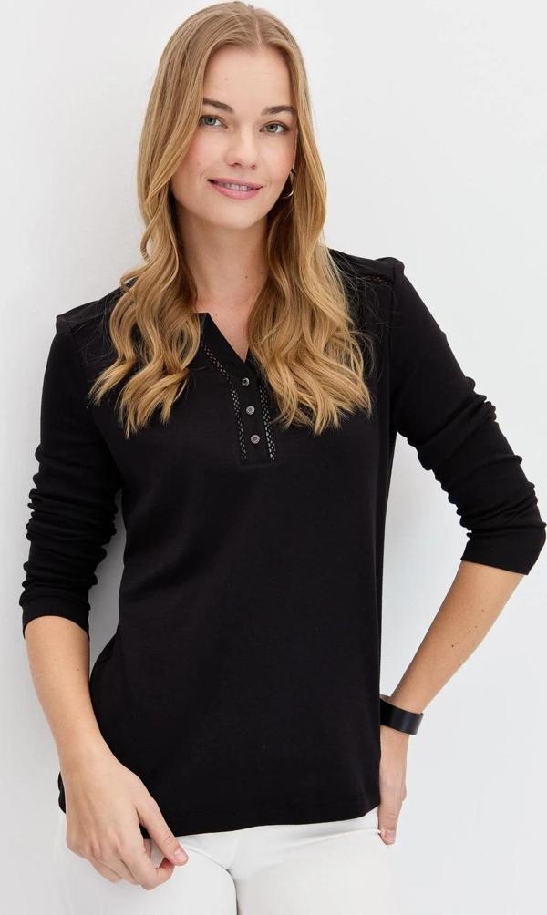Desen Triko Kadın T-shirt - Image 1