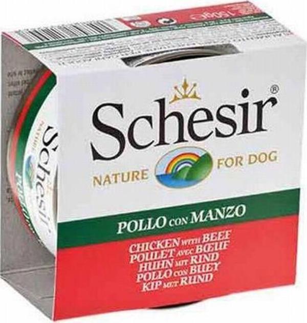 Schesir Tavuklu ve Sığır Etli Jelly Yetişkin Köpek Konservesi 6 Adet 150 Gr - Image 1