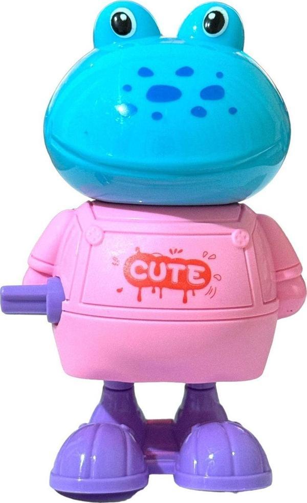 Kurmalı Zıp Zıp Zıplayan Yürüyen KURBAĞA 10cm PEMBE - Image 1