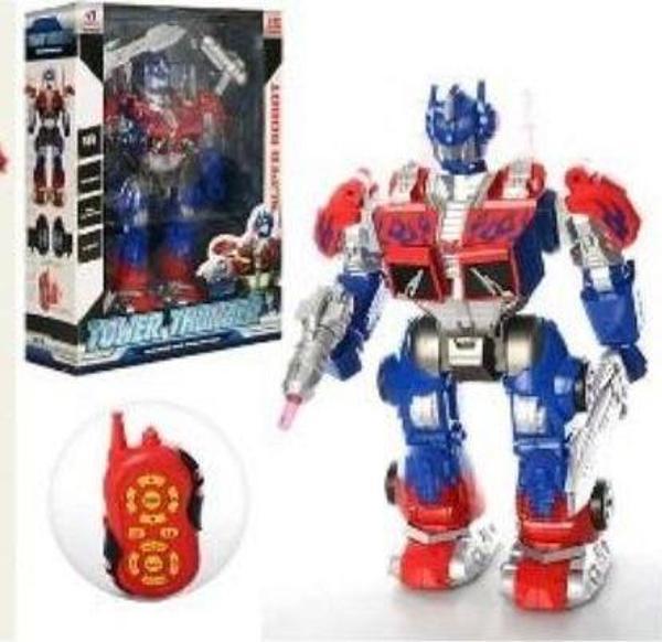 UZAKTAN KUMANDALI SESLİ IŞIKLI SÜNGER ATARLI OYUNCAK DEV ROBOT KIRMIZI RENK - Image 1