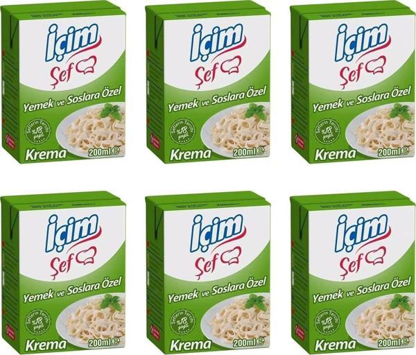 İçim Krema Yemeklere ve Soslara Özel 200 ml x 6 Adet - Image 1