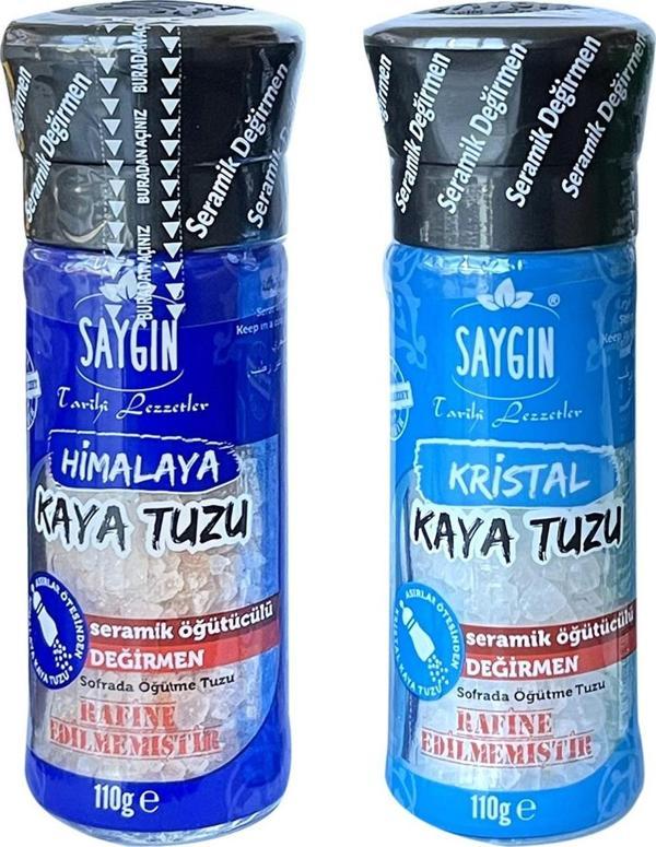 Saygın Himalaya ve Kaya Tuzu 110 gr Öğütücülü 2 li Set - Image 1