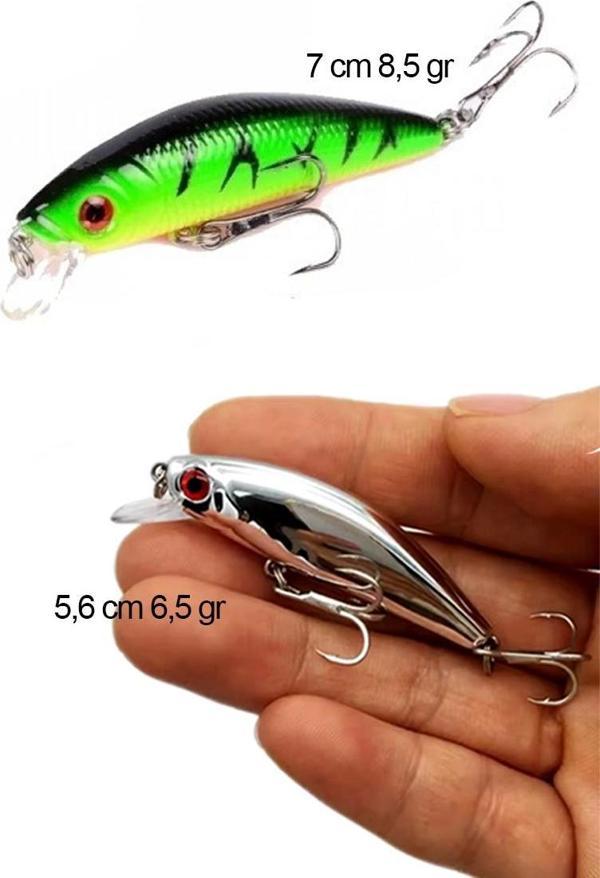 2 Li Set Ayna Rapala Lures Maket Balık Yapay Suni YemTurna Levrek Alabalık LüferAilesi JigYem - Image 1