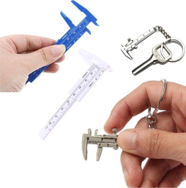Depolife 80Mm Plastik Kumpas Ve Metal Mini Anahtarlık Kumpas Seti Kalınlık Ölçer Kompratör 2Li Set - Image 1