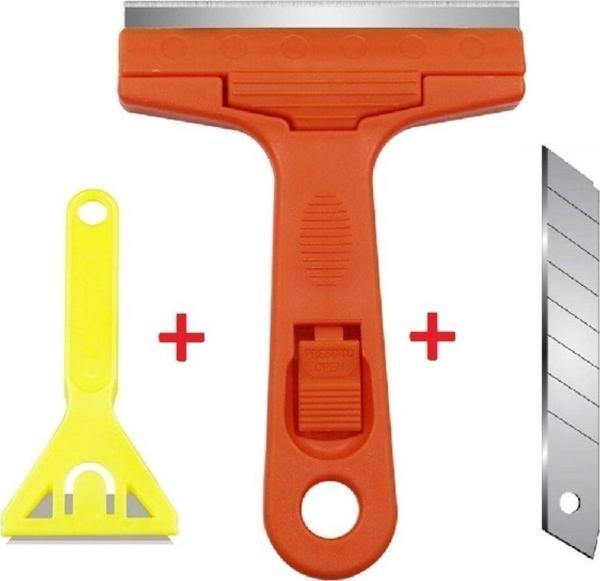 Depolife Cam Ocak Kazıma Temizleyici Buz Sökücü Spatula Seti Mutfak Fırın Ocak Fayans 2Li Hassas Set - Image 1