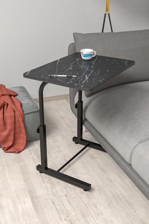 Depolife Yükseklik Ayarlı Laptop Sehpası Kahvaltı Ders Çalışma Bilgisayar Ofis Yemek Çocuk Masası Metal Ayak - Image 1