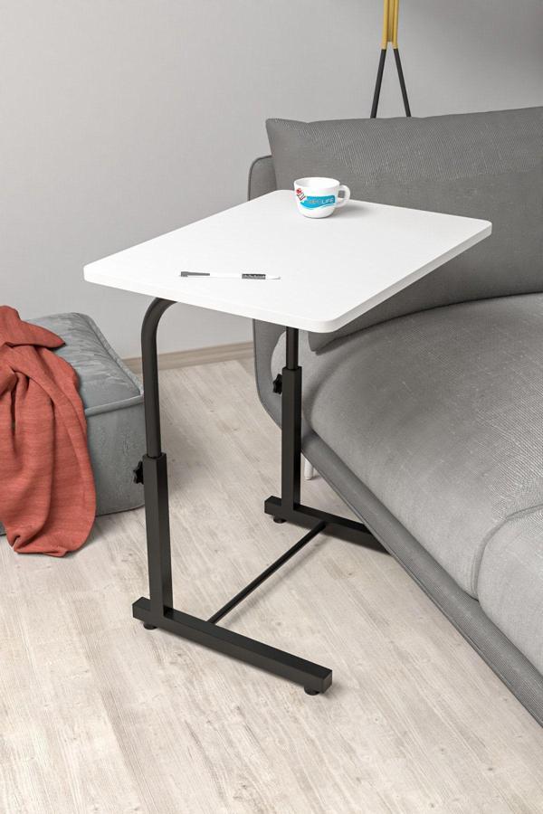 Depolife Yükseklik Ayarlı Laptop Sehpası Kahvaltı Ders Çalışma Bilgisayar Ofis Yemek Çocuk Masası Metal Ayak - Image 1