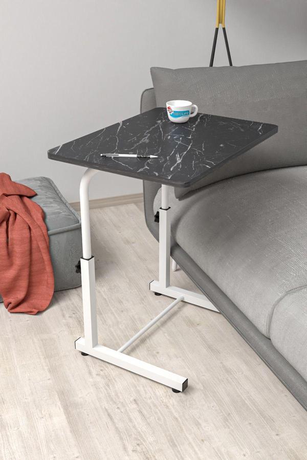 Depolife Yükseklik Ayarlı Laptop Sehpası Kahvaltı Ders Çalışma Bilgisayar Ofis Yemek Çocuk Masası Metal Ayak - Image 1