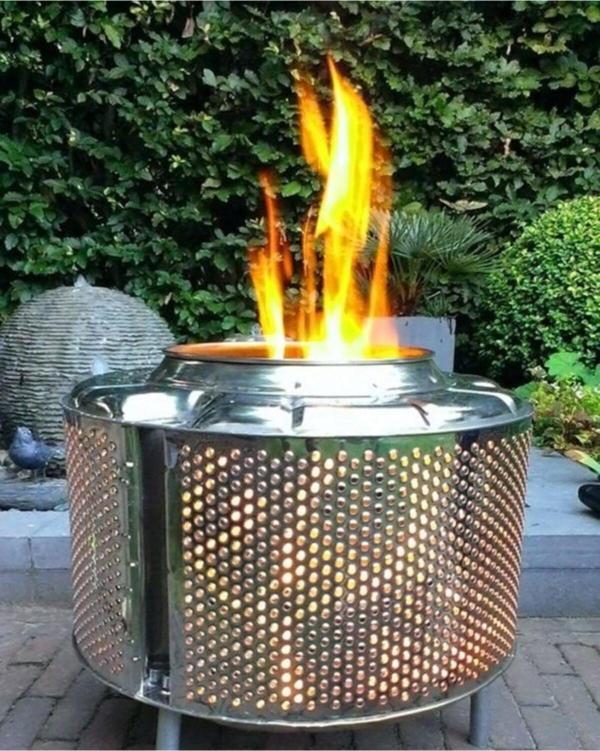 Depolife Sokak Mangalı Dış Mekan Bahçe Sobası Krom Kazan Sobası Bahçe Barbekü Ayaklı Soba - Image 1