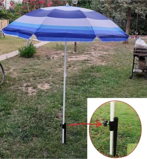 Depolife Plaj Deniz Bahçe Balkon Piknik Kamp Şemsiyesi Ve Sabitleme Kazığı 2Li Set 180Cm - Image 1